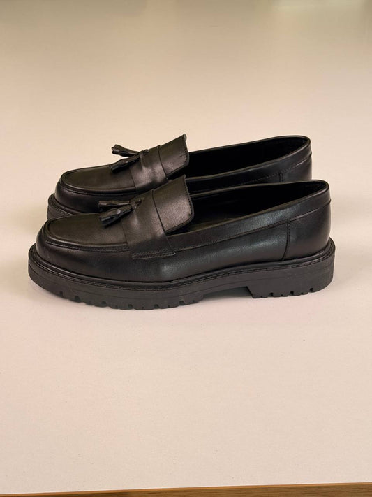 Full Black Leather Loafers