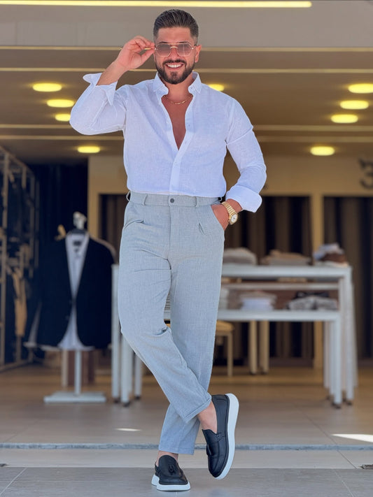 White Linen Shirt — Style 01