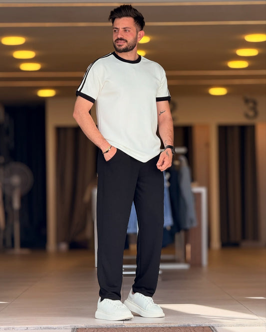 White Round Neck Set — Style 01