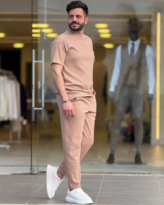 Beige T-Shirt Set — Style 01