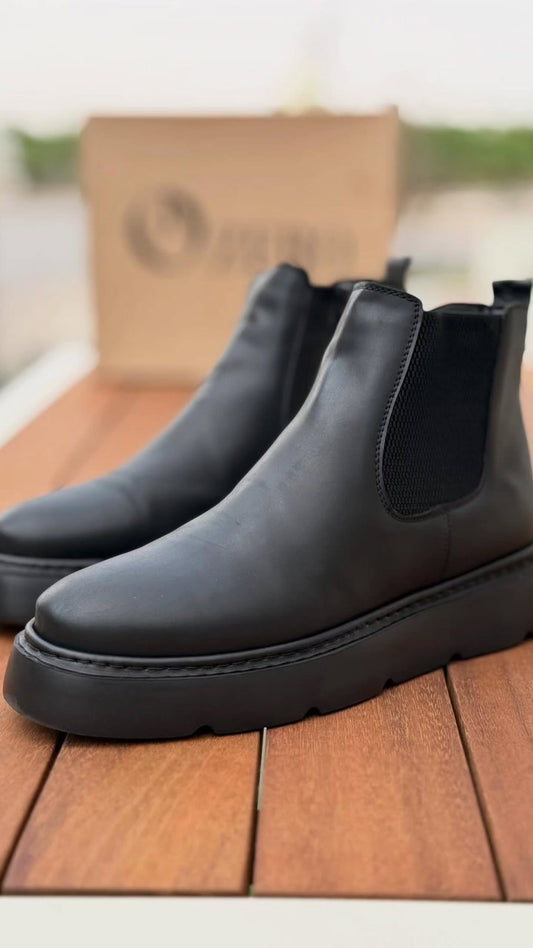 Black Leather O,Zero Boots