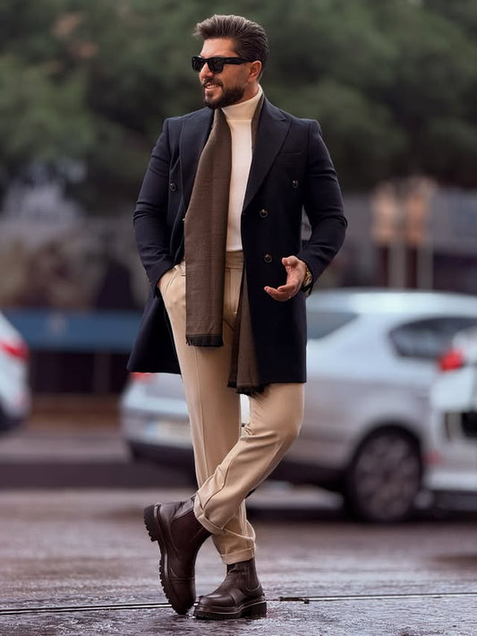 Navy Blue Dubetti Coat