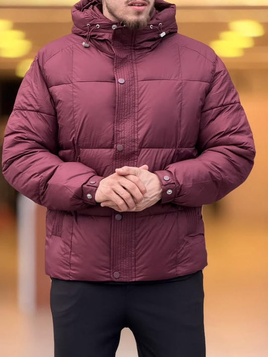 Burgundy Puffer Jacket
