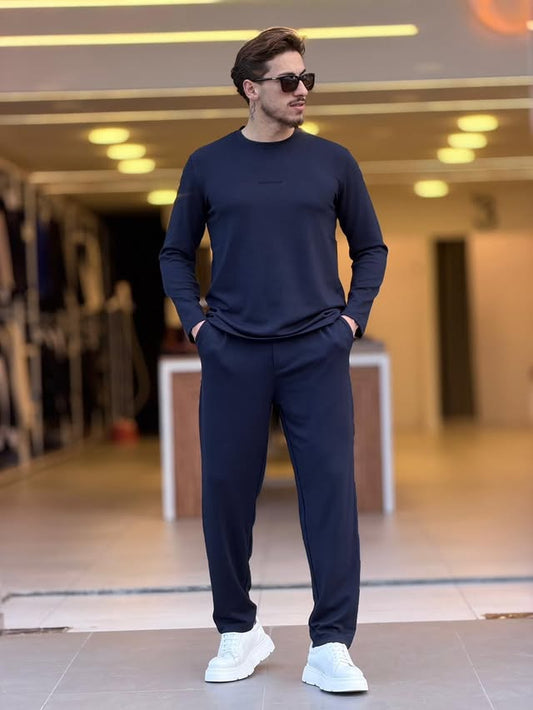 Dark Navy Blue T-Shirt and Pants Set