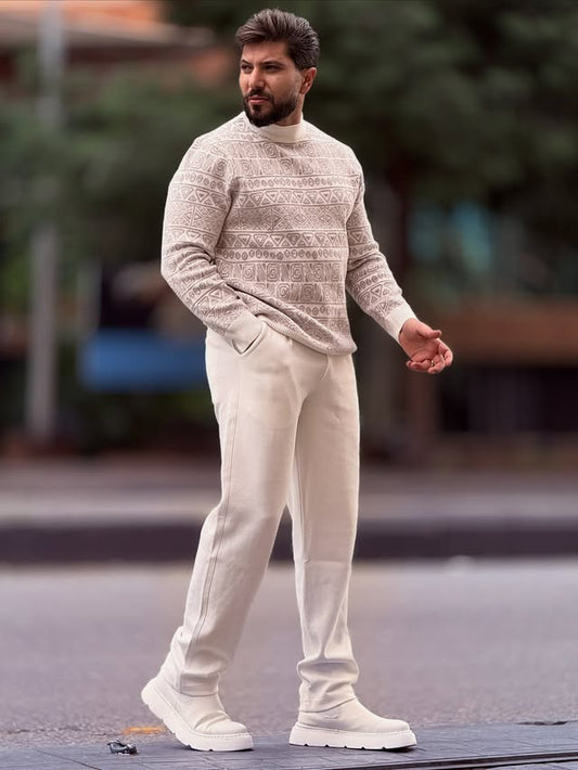 Light-Colored Patterned Sweater