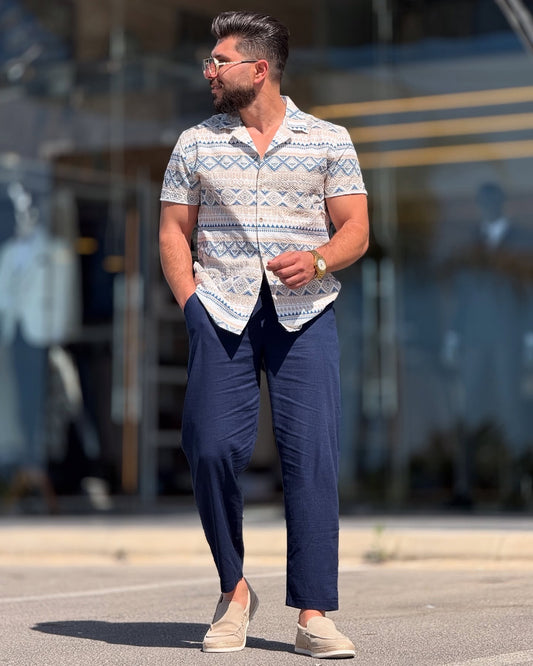 Off-White and Baby Blue Shirt