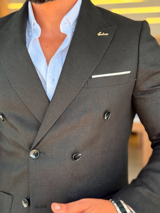 Black Double Button Blazer