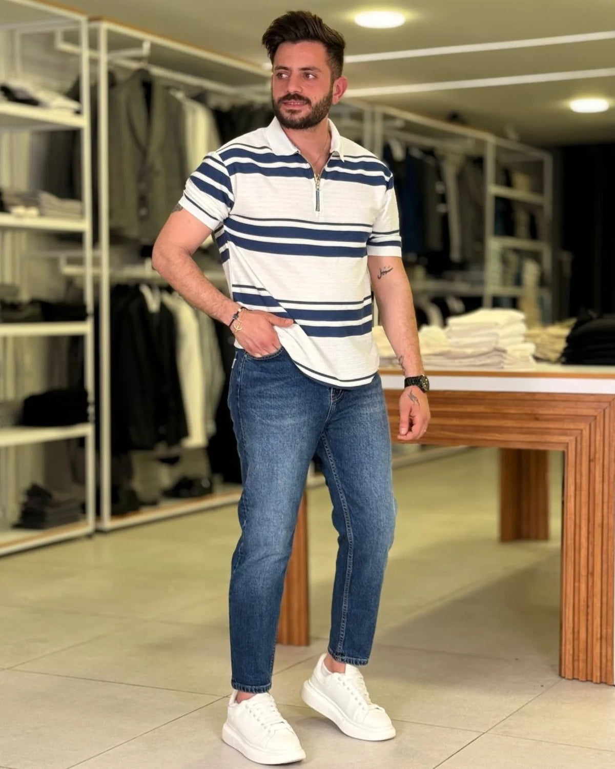 Blue/White Polo