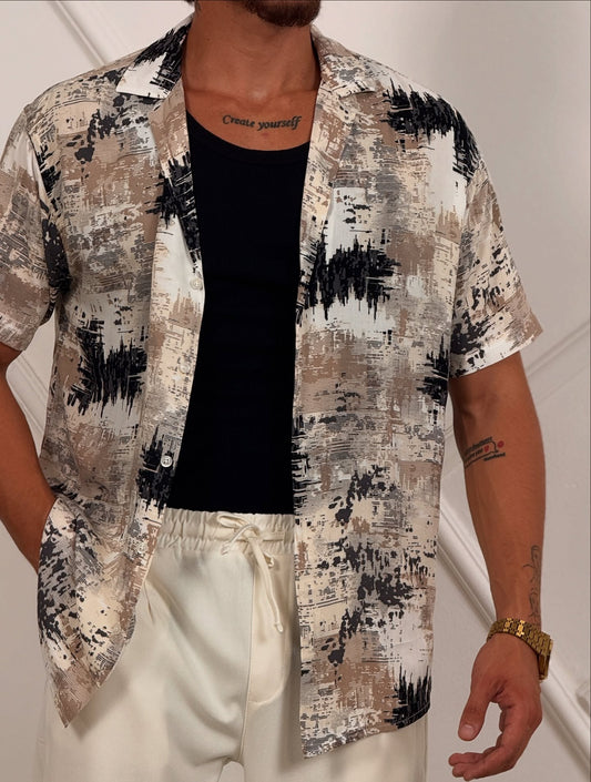 Beige and Black Shirt