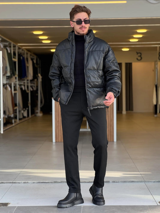 Black Puffer Jacket — Style 01