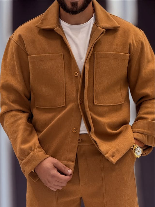 O,Zero Brand Camel Shirt Set