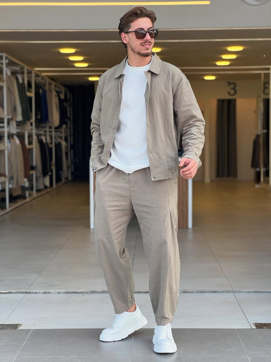 Olive Green Shirt Set — Style 02