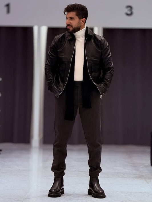 Black Leather Jacket — Style 04
