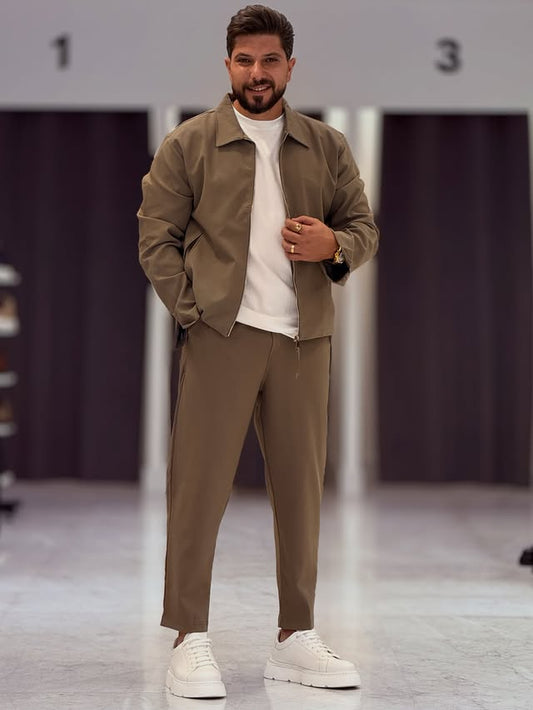 Olive Green Parachute Shirt Set