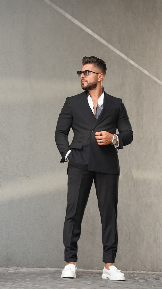 Full Black Shawl Collar Suit
