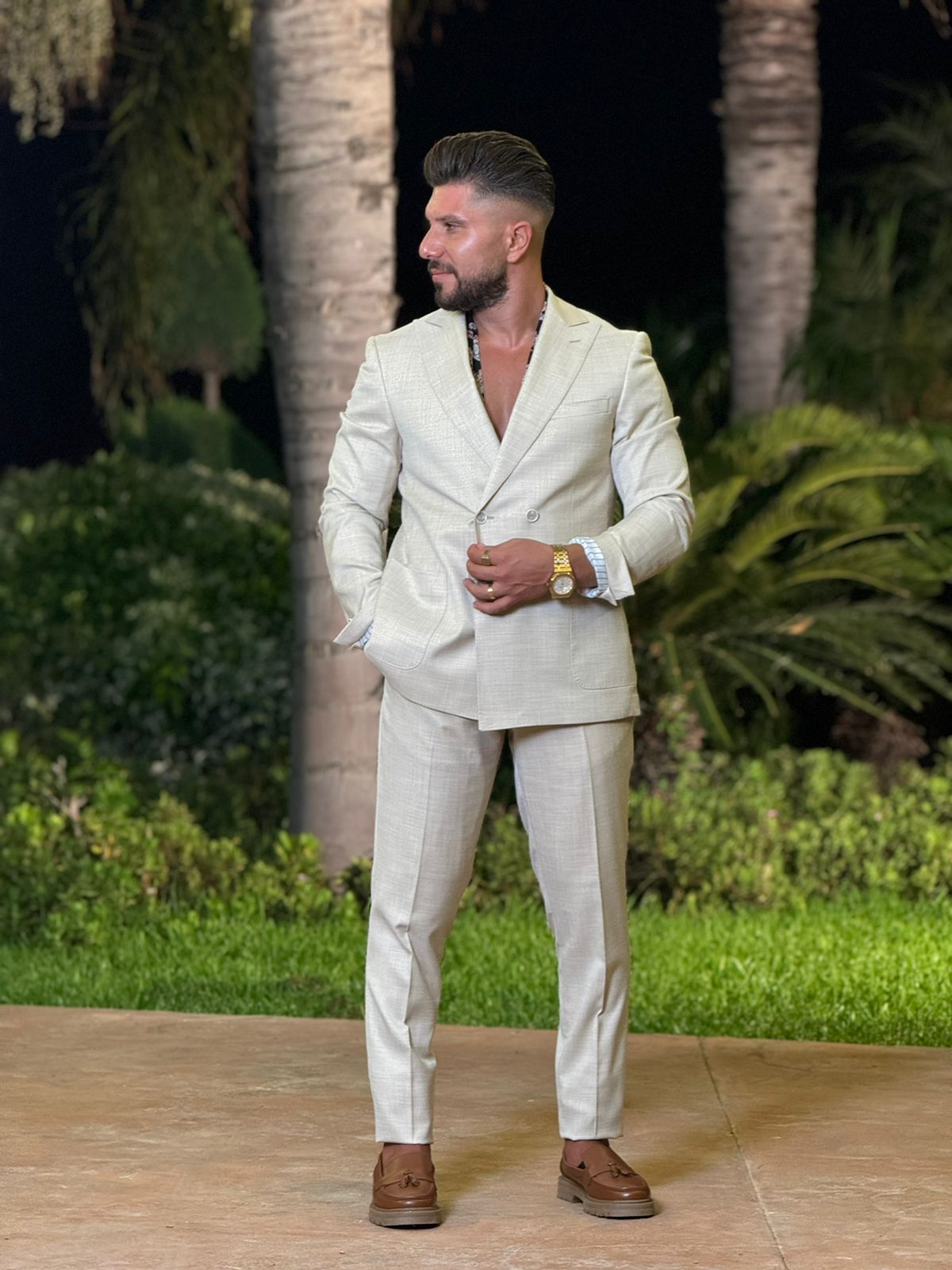 Off-White Peak Lapel Suit