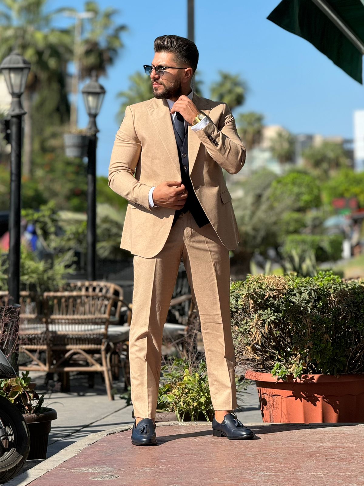 Beige Suit and Vest