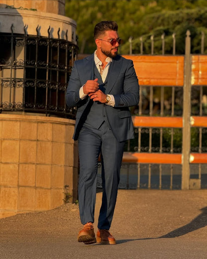 Petroleum Peak Lapel Suit