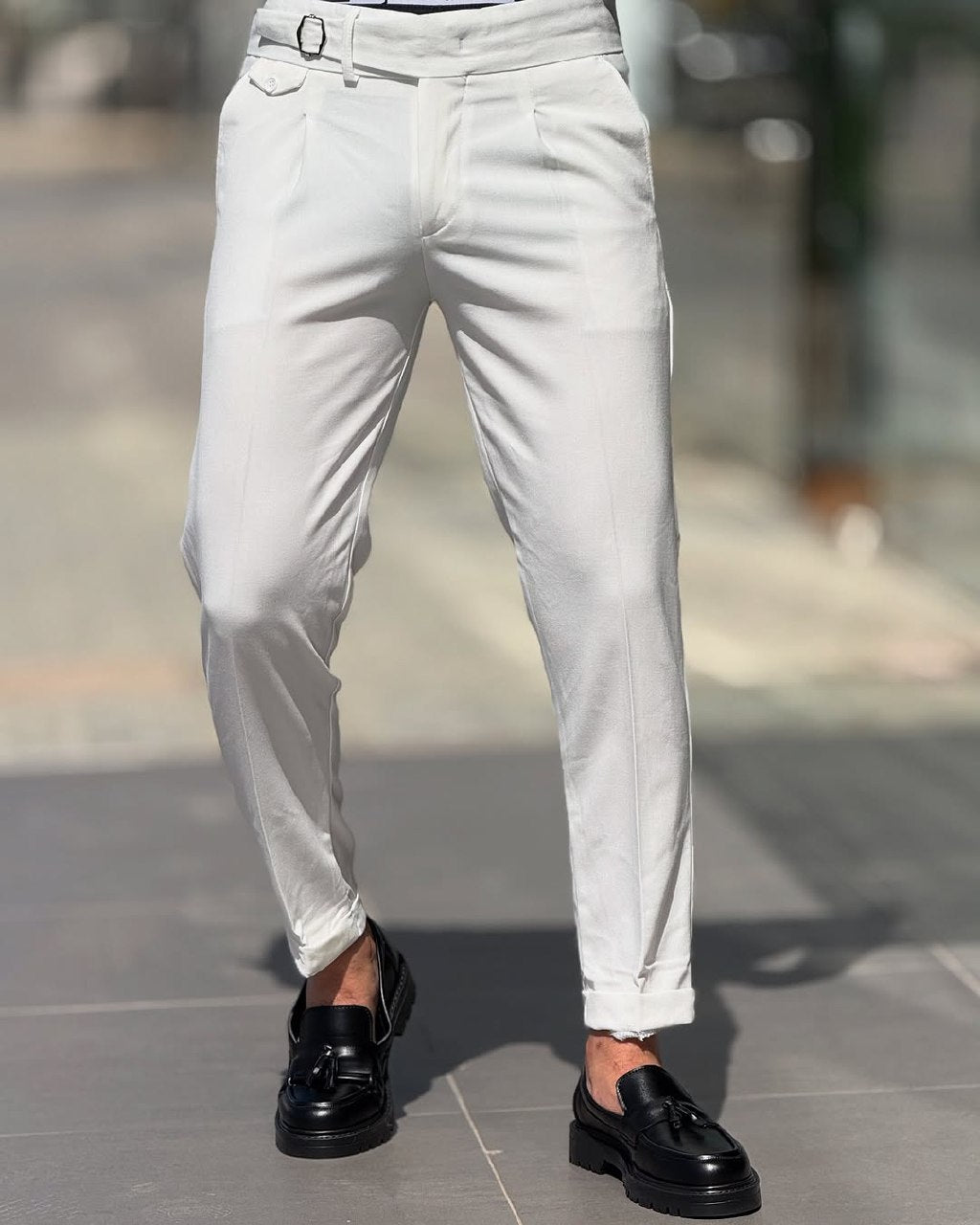 White High Waist Pants