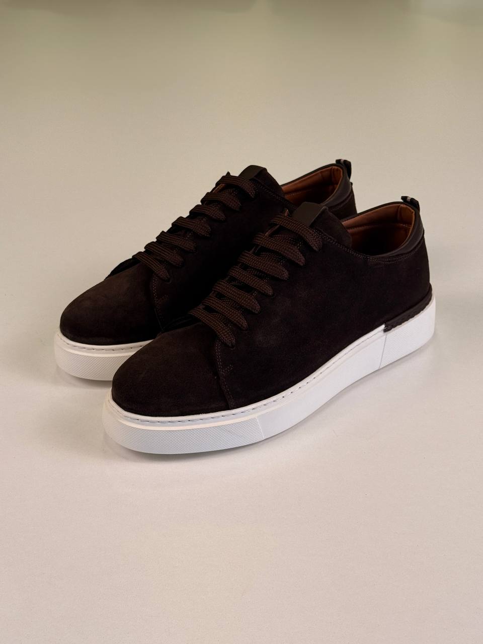 Dark Brown Chamois Shoes — Style 01