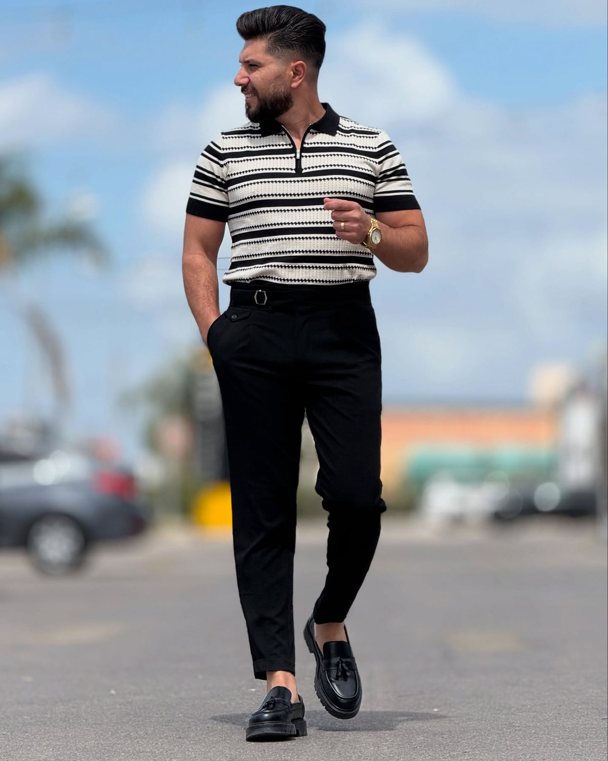 Black and White Polo