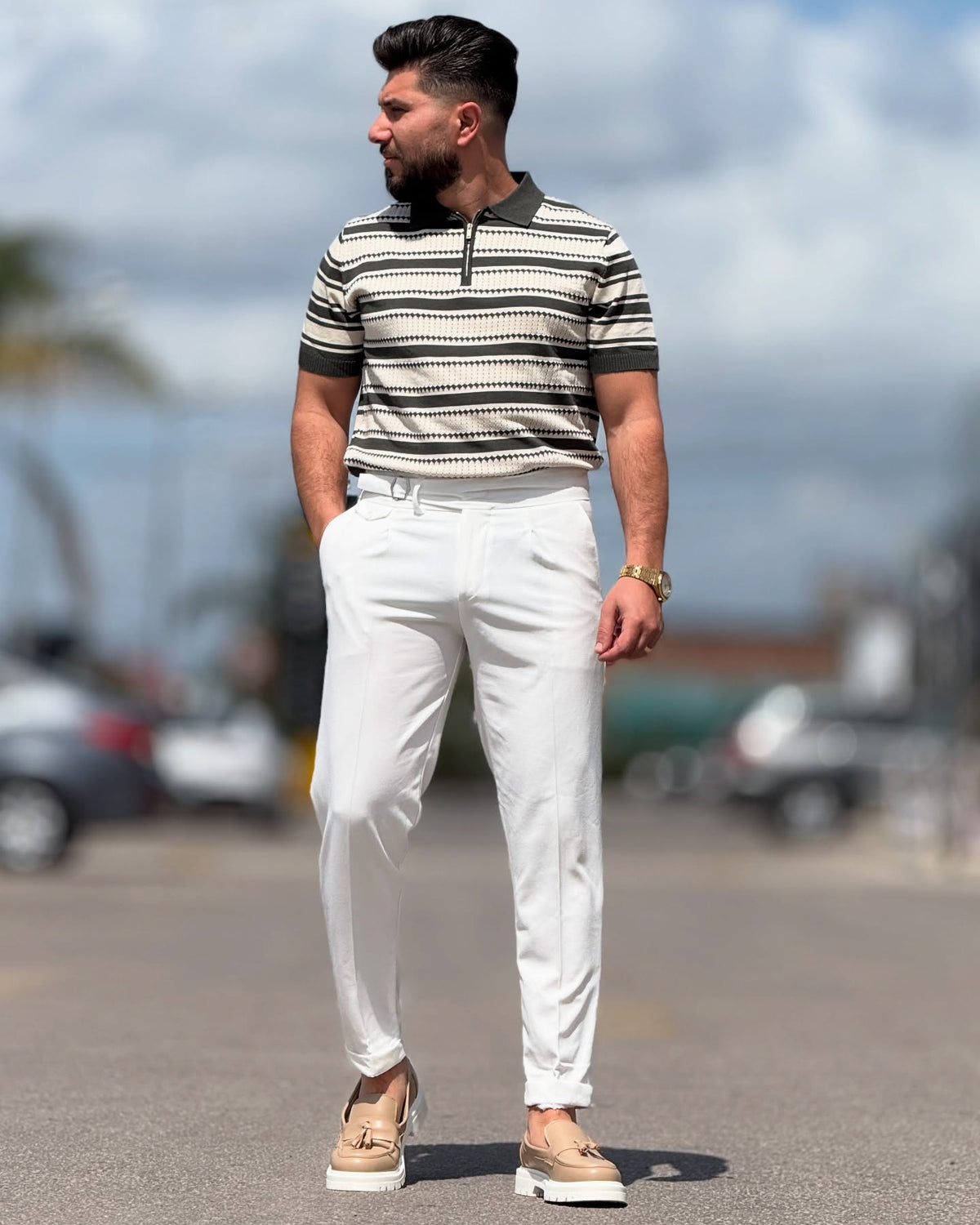 Green and Beige Polo