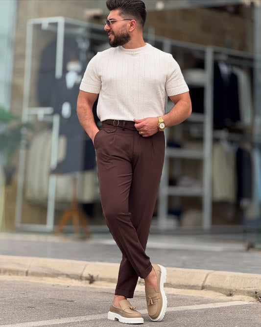 White Round Neck T-Shirt — Style 06