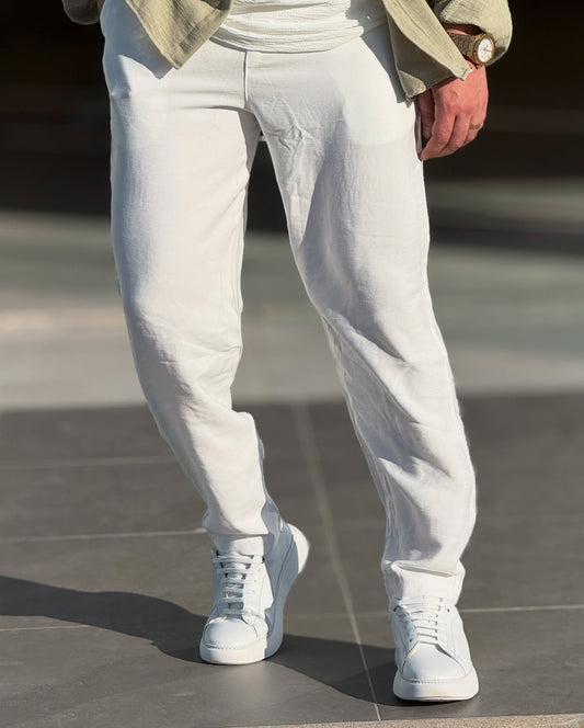 White Linen Pants — Style 02