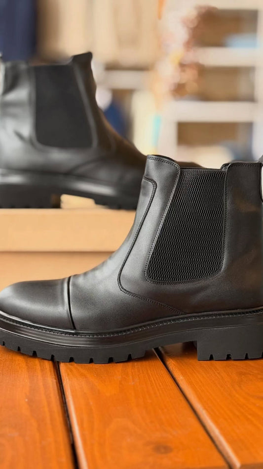 Black Leather Chelsea O,Zero Boots