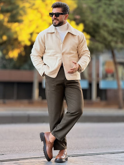 Light Beige Velvet Jacket
