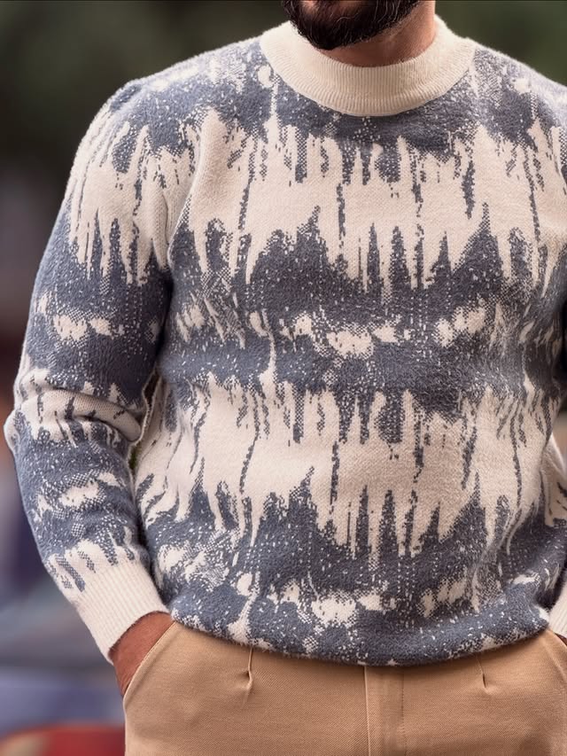 Off-White and Petroleum Sweater