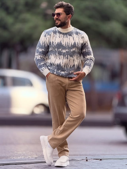 Off-White and Petroleum Sweater