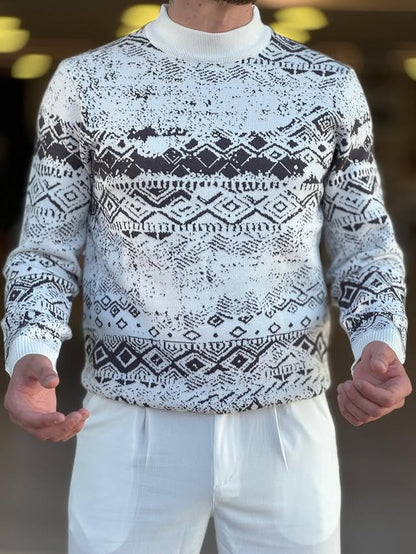 Black and White Patterned Sweater