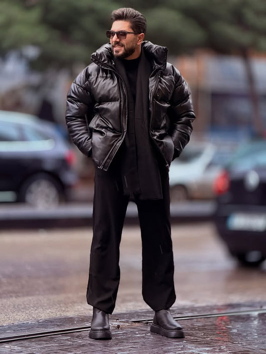 Black Puffer Casual Jacket