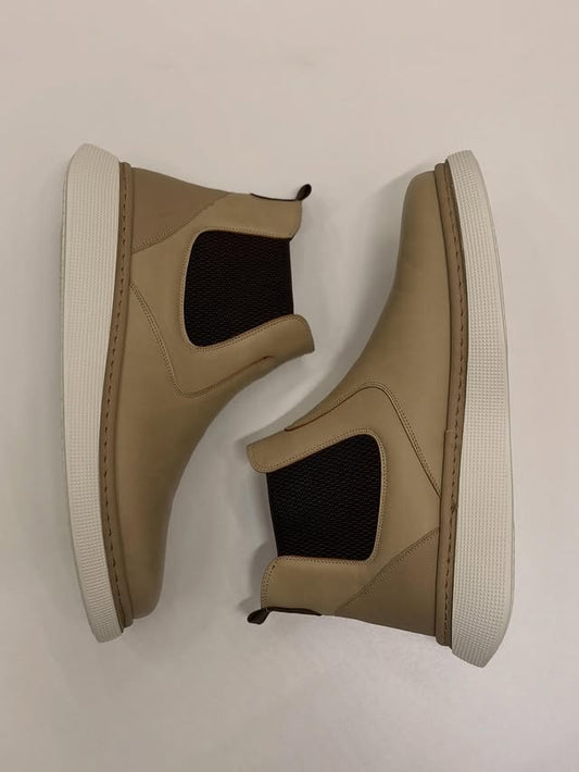 O,Zero Leather Boots in Tan Color