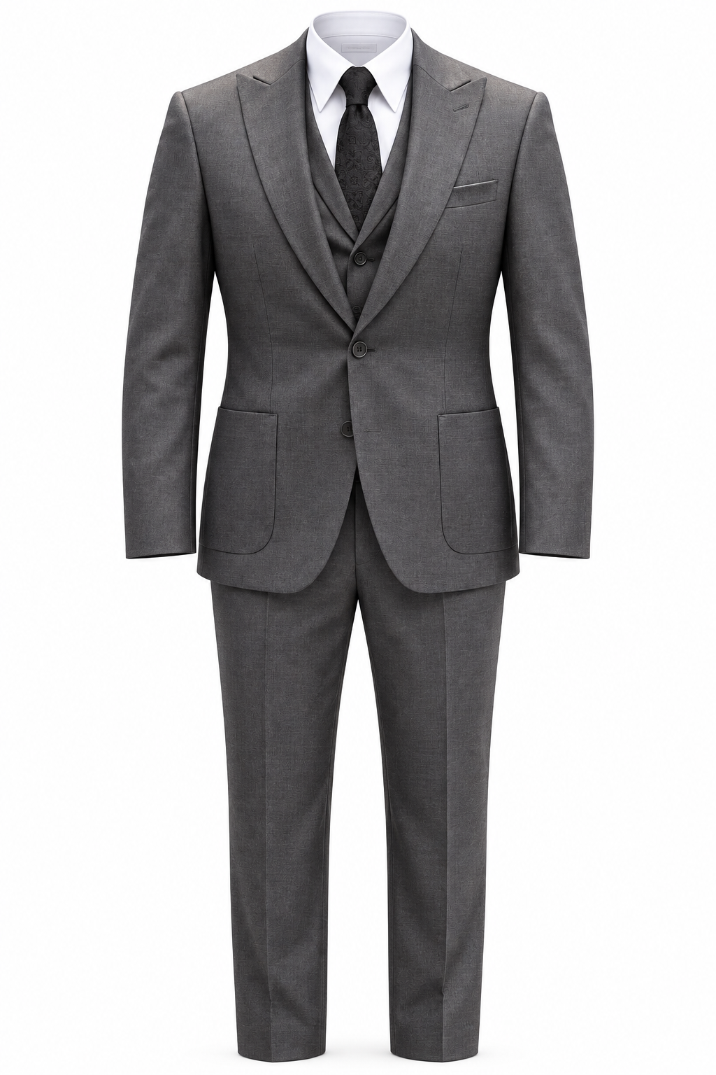 Charcoal Gray Three-Piece Suit Display by O,Zero