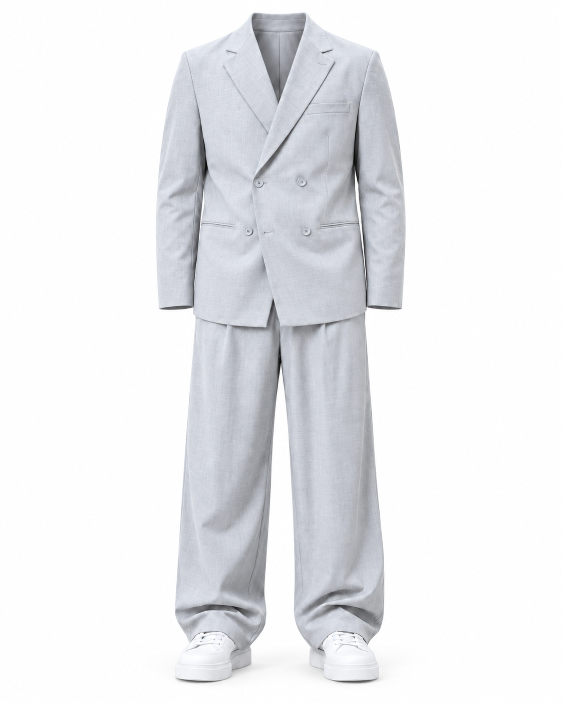 Light Grey Dubbetti Oversized Suit by O,Zero