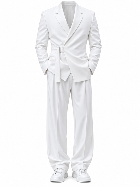 White Buckle Oversized Suit by O,Zero