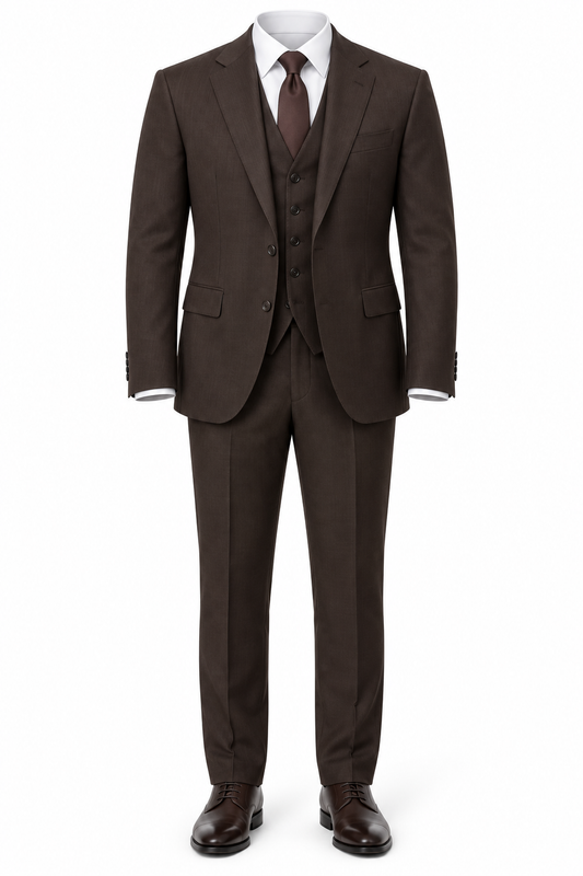 Classic Brown Three-Piece Suit by O,Zero