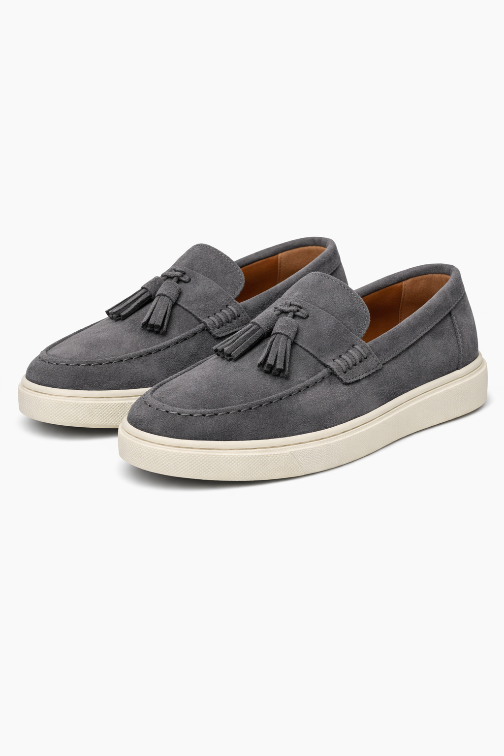 Gray/White Loafers Chamois by O,Zero