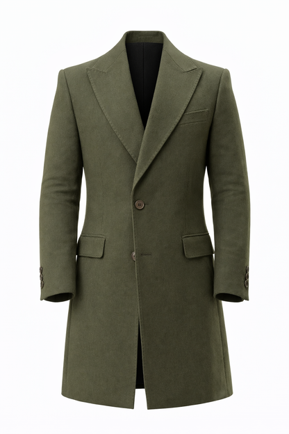 Olive Green Over Coat by O,Zero