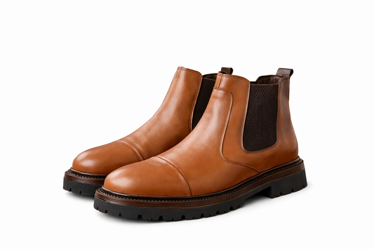 O,Zero Leather Boots in Havan by O,Zero
