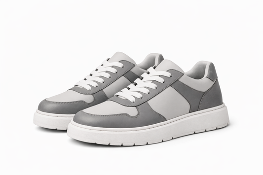 Gray and White O,Zero Sneakers by O,Zero