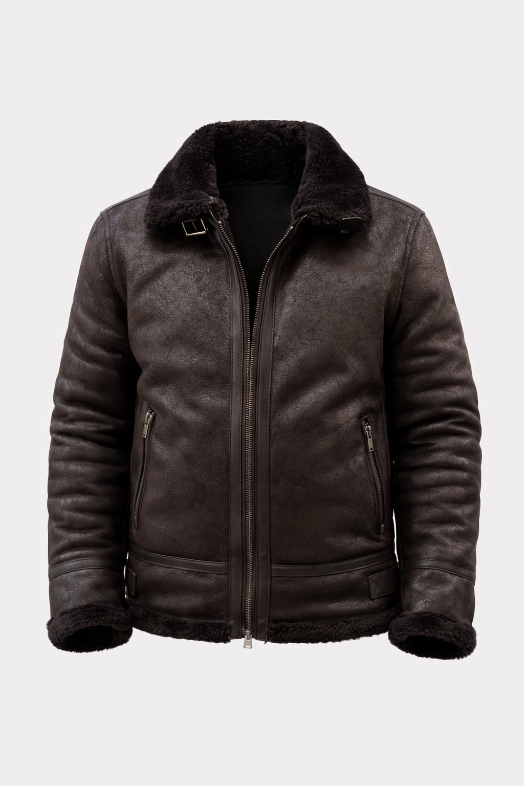 Dark Brown Fur Casual Jacket by O,Zero