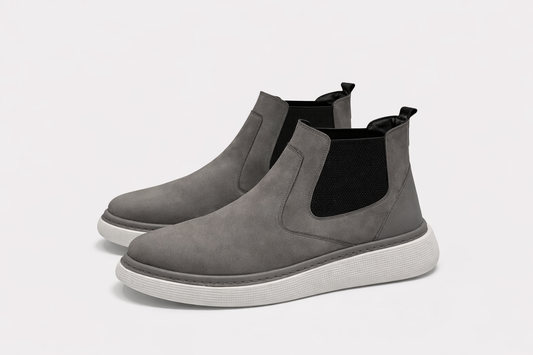 O,Zero Velvet Boots in Grey by O,Zero