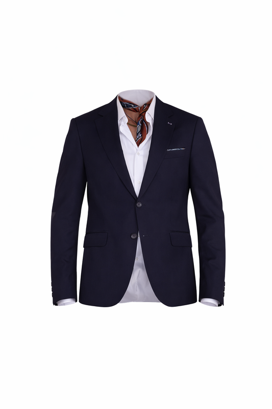 Navy Blue Velvet Blazer by O,Zero