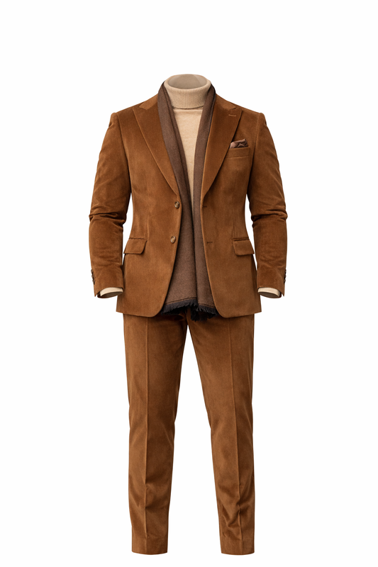Brown Velvet Suit by O,Zero