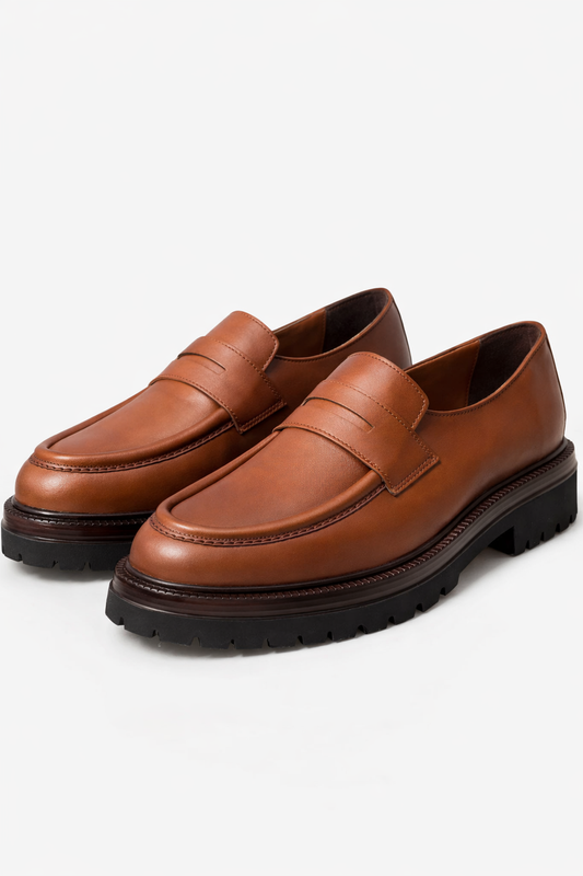 Moccasin Light Brown Leather Shoes by O,Zero