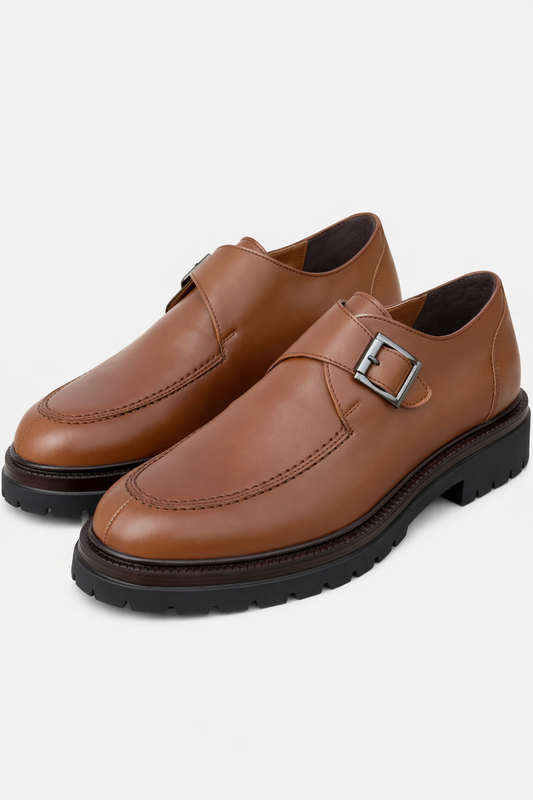 Moccasin Brown Leather Shoes by O,Zero