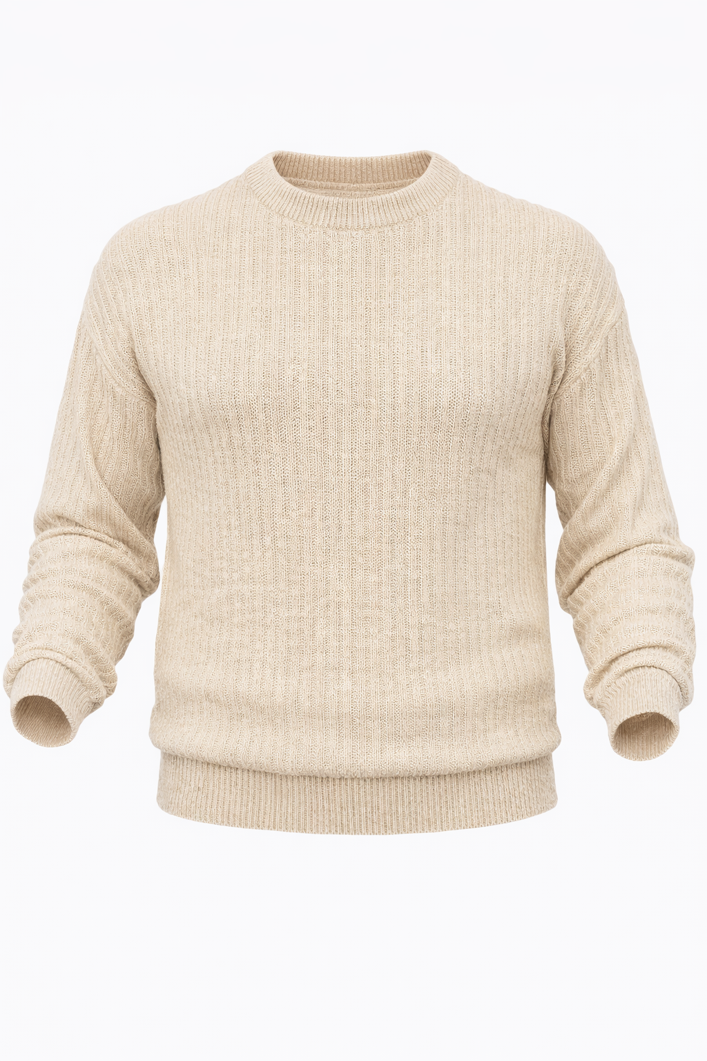 Beige Knitted Sweater by O,Zero